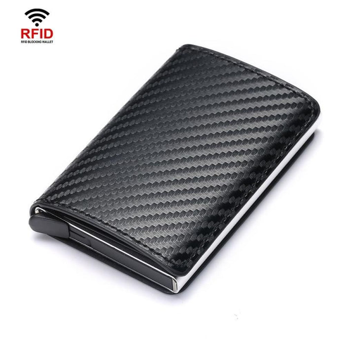 Rfid Blocking Automatic Card Holder With Coin Pocket