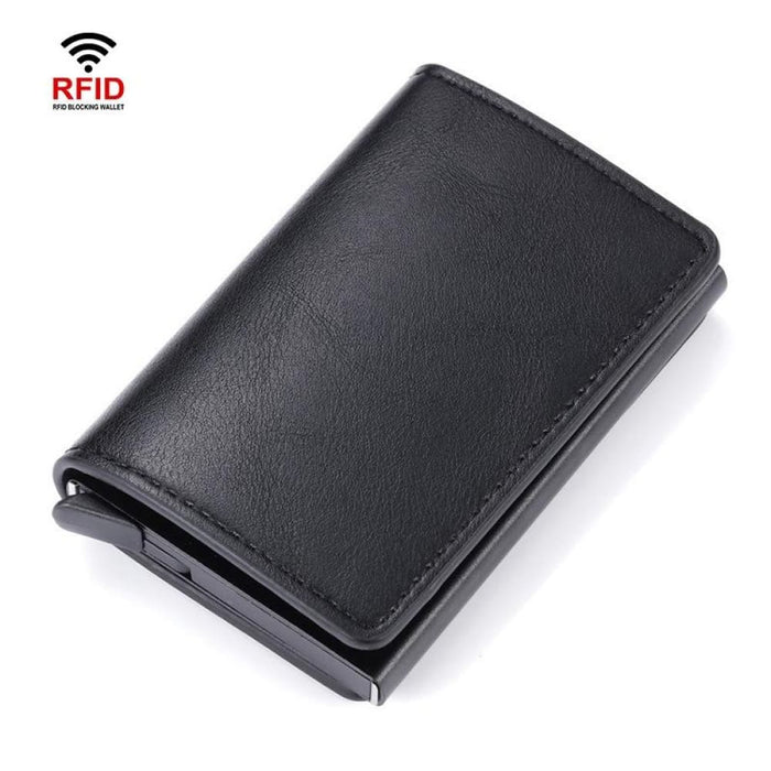 Rfid Blocking Automatic Card Holder With Coin Pocket