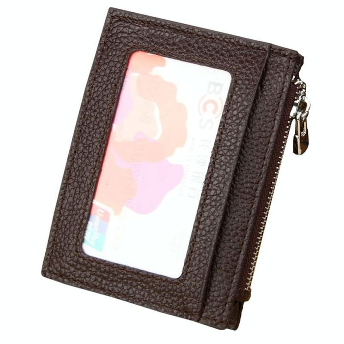 Rfid Blocking Cowhide Leather Card Holder Wallet 11x8x1.5cm