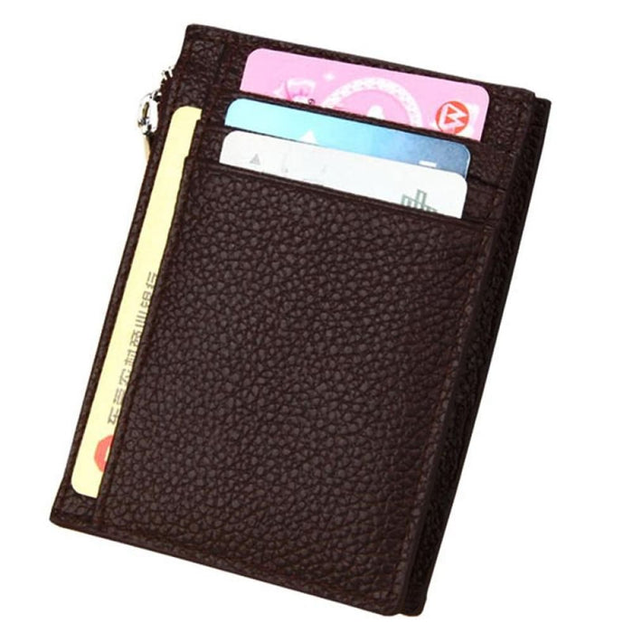 Rfid Blocking Cowhide Leather Card Holder Wallet 11x8x1.5cm