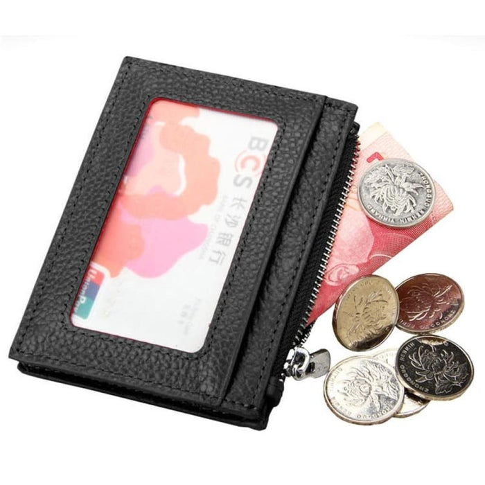 Rfid Blocking Cowhide Leather Card Holder Wallet 11x8x1.5cm