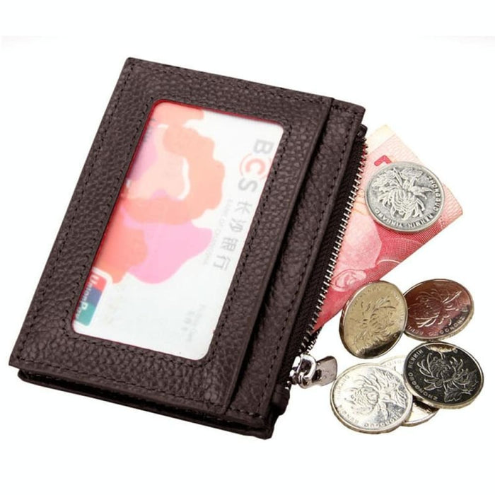 Rfid Blocking Cowhide Leather Card Holder Wallet 11x8x1.5cm