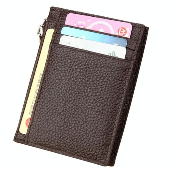 Rfid Blocking Cowhide Leather Card Holder Wallet 11x8x1.5cm