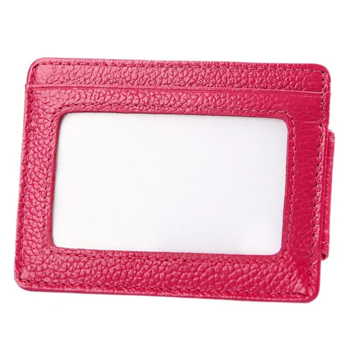 Rfid Blocking Cowhide Leather Card Holder Wallet With 3