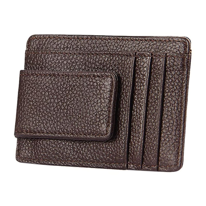 Rfid Blocking Cowhide Leather Card Holder Wallet With 3