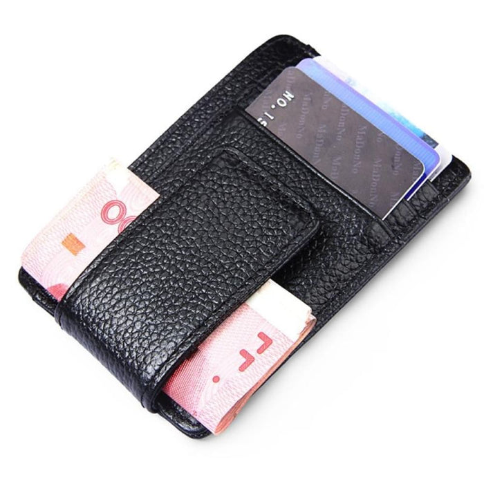 Rfid Blocking Cowhide Leather Card Holder Wallet With 3