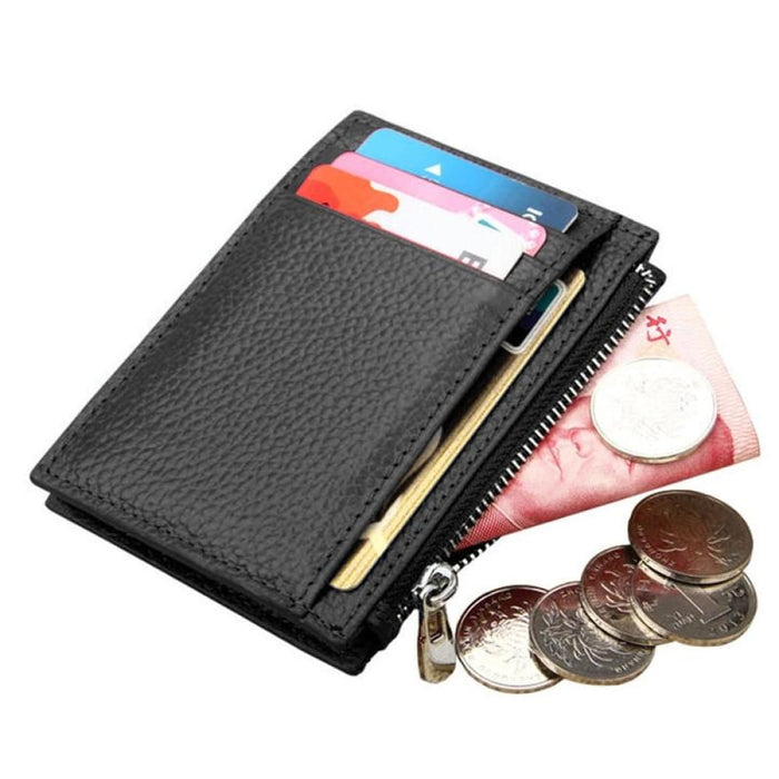 Rfid Blocking Cowhide Leather Card Holder Wallet