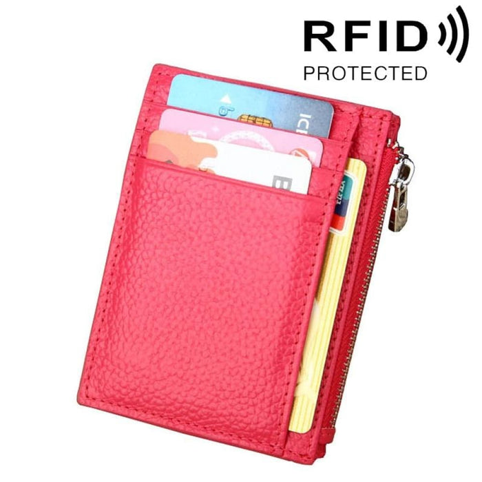 Rfid Blocking Cowhide Leather Card Holder Wallet
