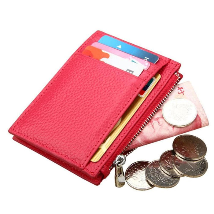 Rfid Blocking Cowhide Leather Card Holder Wallet