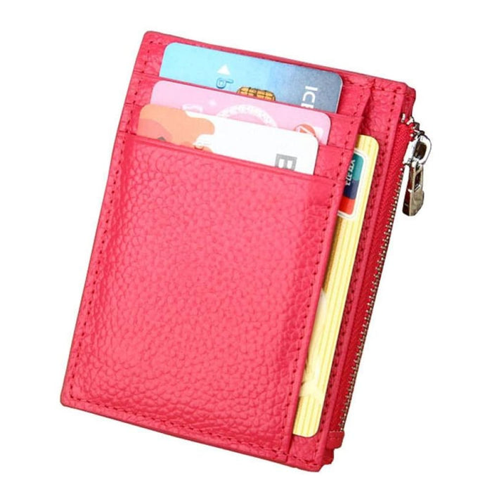 Rfid Blocking Cowhide Leather Card Holder Wallet