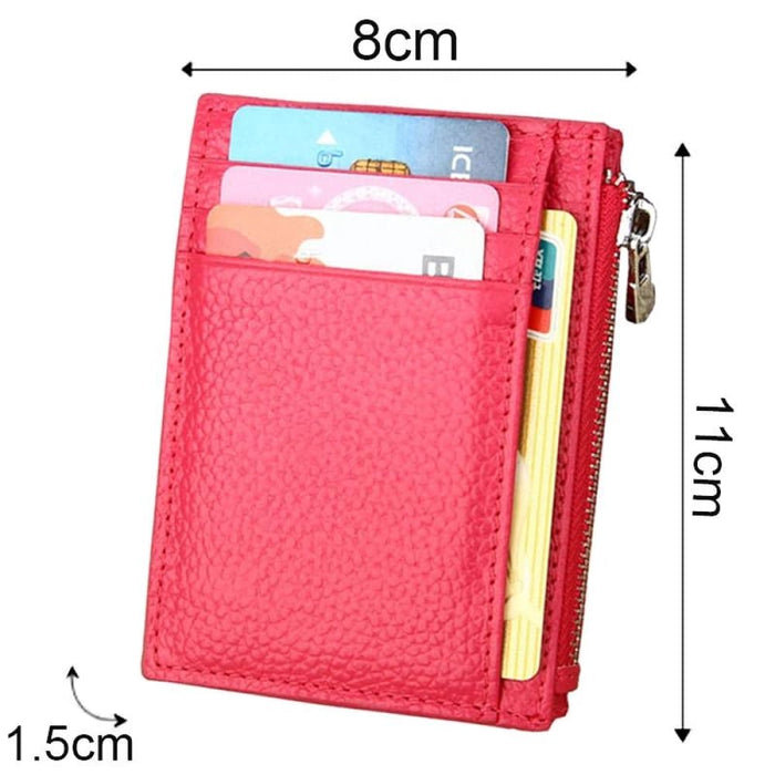 Rfid Blocking Cowhide Leather Card Holder Wallet