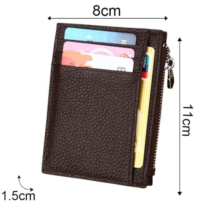 Rfid Blocking Cowhide Leather Card Holder Wallet