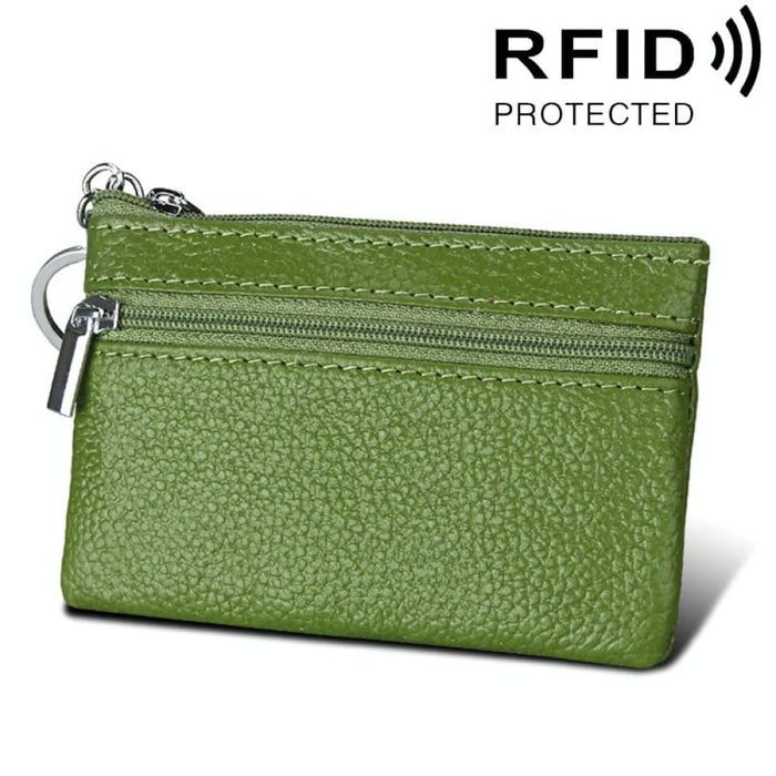 Rfid Blocking Cowhide Leather Card Holder Wallet
