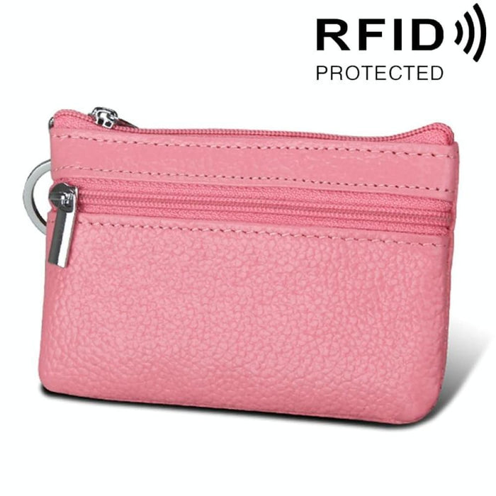 Rfid Blocking Cowhide Leather Card Holder Wallet