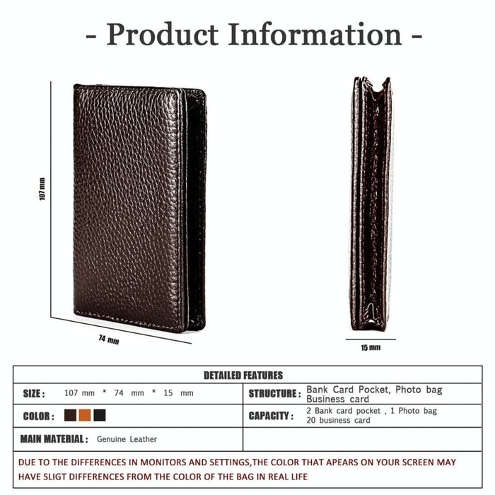 Rfid Blocking Leather Card Holder For Men