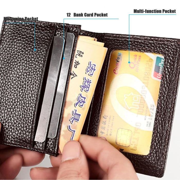 Rfid Blocking Leather Card Holder For Men