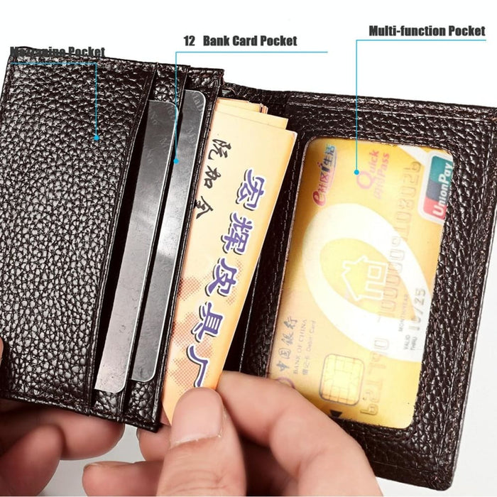 Rfid Blocking Leather Card Holder For Men