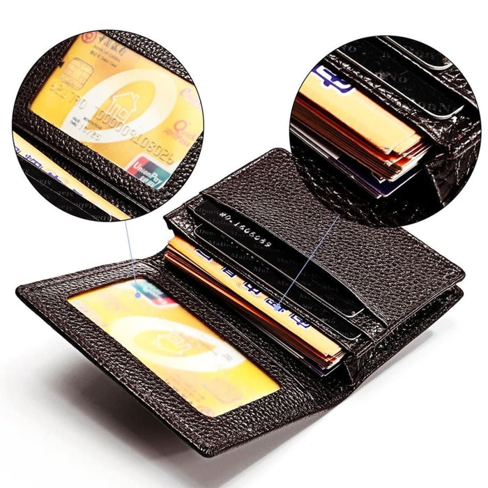 Rfid Blocking Leather Card Holder For Men