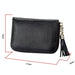 Rfid Blocking Leather Card Holder With Tassel And 15 Slots