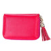 Rfid Blocking Leather Card Holder With Tassel And 15 Slots