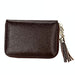 Rfid Blocking Leather Card Holder With Tassel And 15 Slots