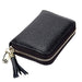 Rfid Blocking Leather Card Holder With Tassel And 15 Slots