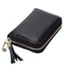 Rfid Blocking Leather Card Holder With Tassel And 15 Slots