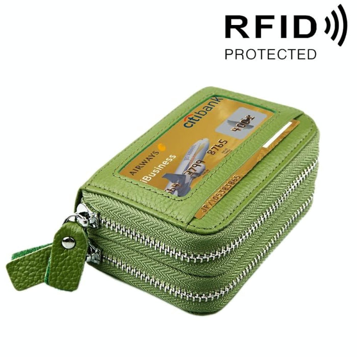 Rfid Blocking Leather Card Holder Wallet With 11 Slots