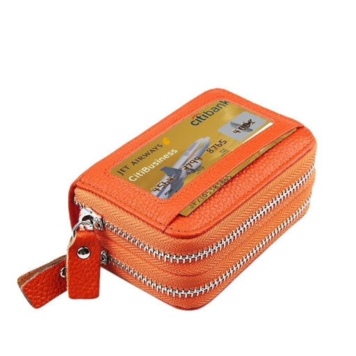 Rfid Blocking Leather Card Holder Wallet With 11 Slots