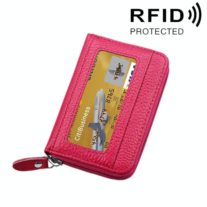 Rfid Blocking Leather Card Holder Wallet 12 Slots