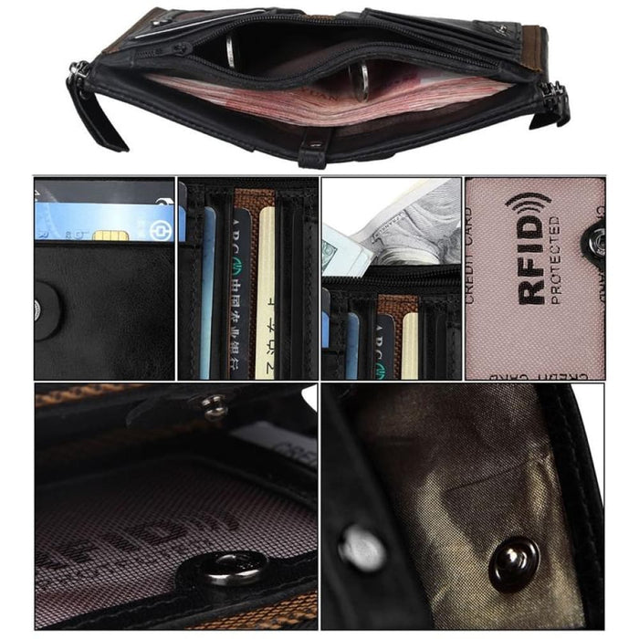 Rfid Blocking Leather Card Holder Wallet For Men