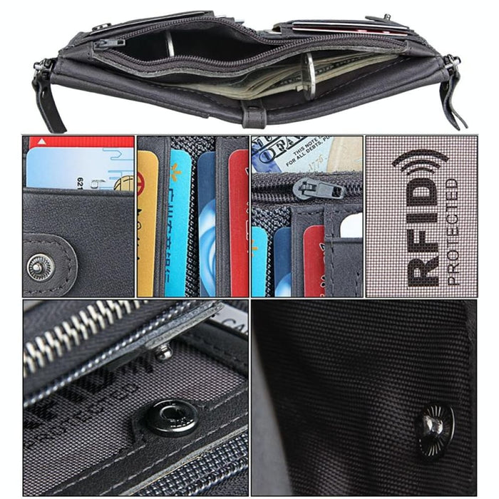 Rfid Blocking Leather Card Holder Wallet For Men