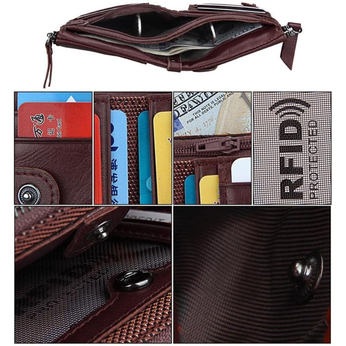 Rfid Blocking Leather Card Holder Wallet For Men