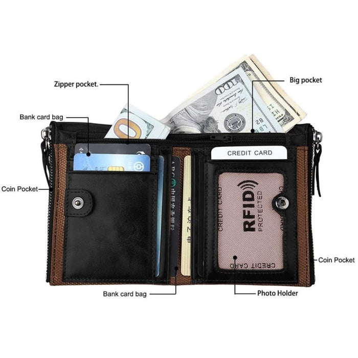 Rfid Blocking Leather Card Holder Wallet For Men