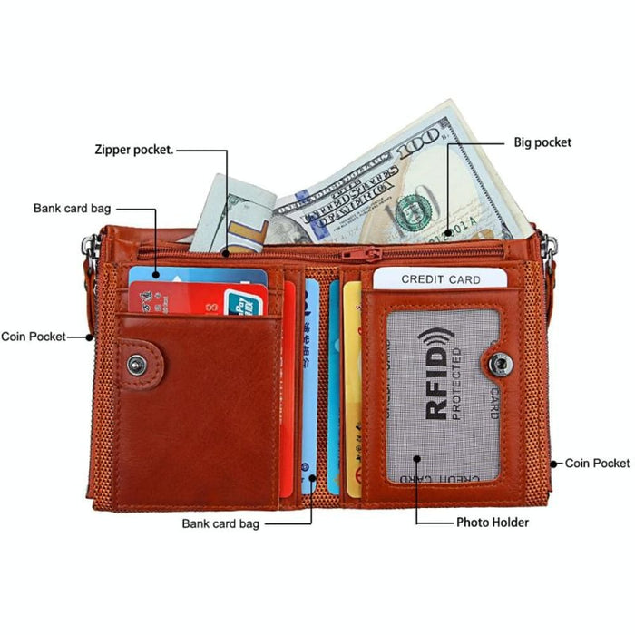 Rfid Blocking Leather Card Holder Wallet For Men
