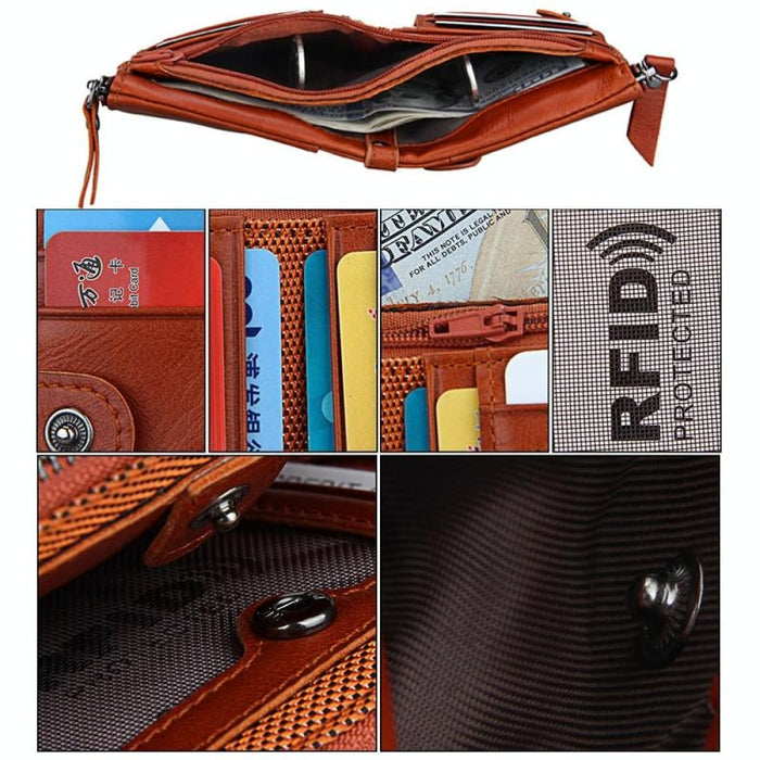 Rfid Blocking Leather Card Holder Wallet For Men