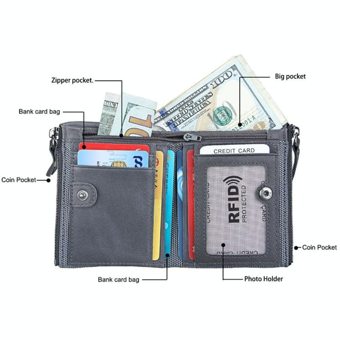 Rfid Blocking Leather Card Holder Wallet For Men