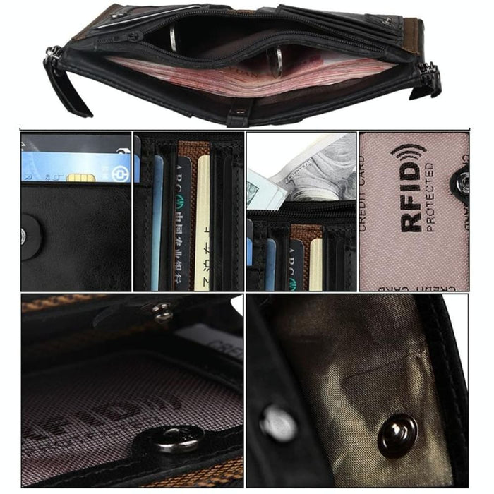 Rfid Blocking Leather Card Holder Wallet For Men