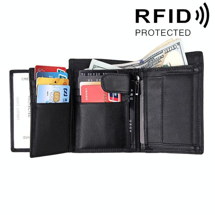 Rfid Blocking Leather Card Holder Wallet For Men