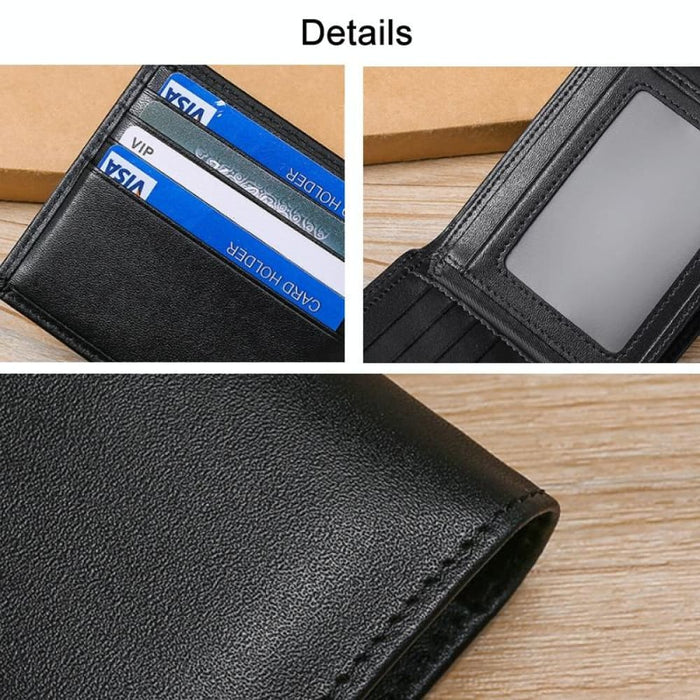 Rfid Blocking Leather Tri Fold Wallet