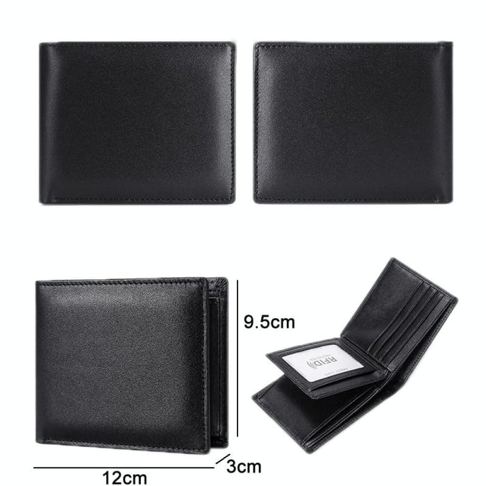 Rfid Blocking Leather Tri Fold Wallet