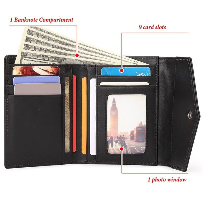 Rfid Blocking Leather Wallet With Buckle