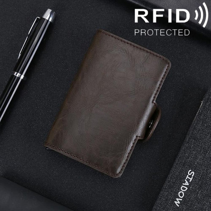 Rfid Blocking Multi Functional Leather Card Wallet