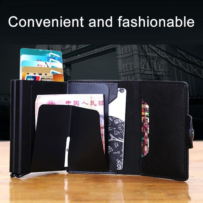 Rfid Blocking Multi Functional Leather Card Wallet