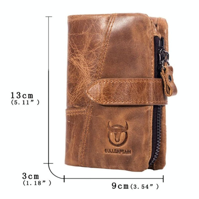 Rfid Blocking Vertical Cowhide Wallet For Men