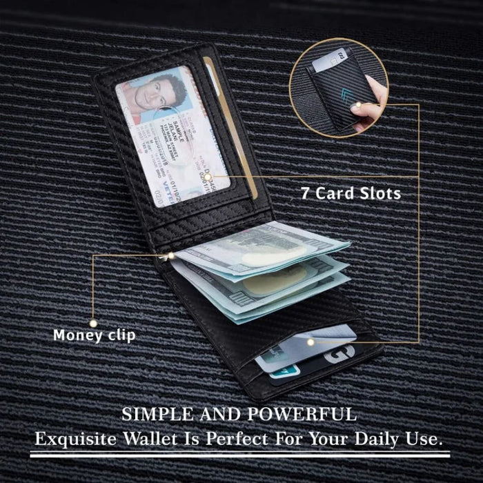 Rfid Carbon Fiber Mens Wallet Slim Compact and Secure