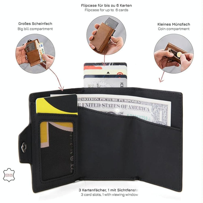 Rfid Carbon Fiber Zipper Card Holder