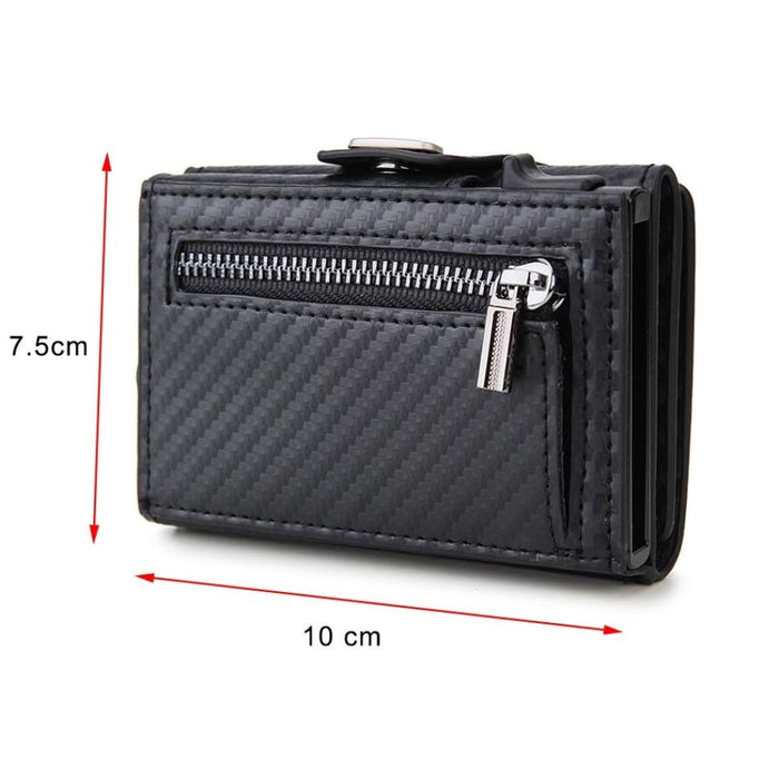Rfid Carbon Fiber Zipper Card Holder