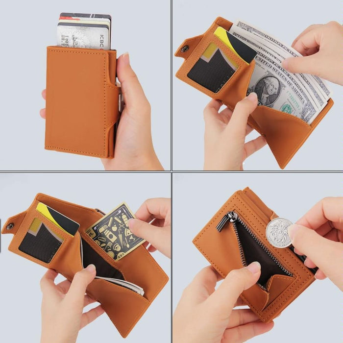 Rfid Carbon Fiber Zipper Card Holder