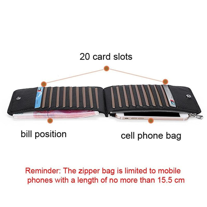 Rfid Card Holder Wallet With Phone Pocket